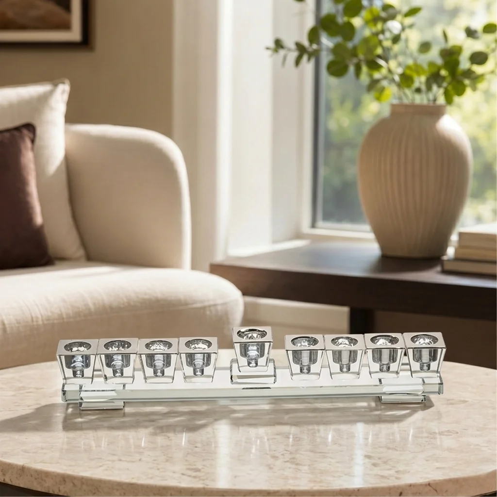 Elegant Crystal Menorah 28*7 cm