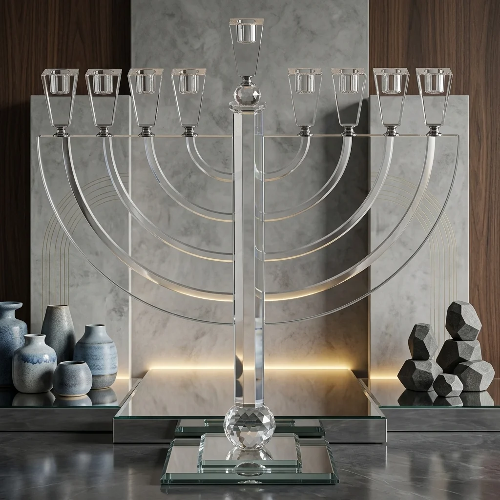 Crystal Colorful Menorah 50 cm