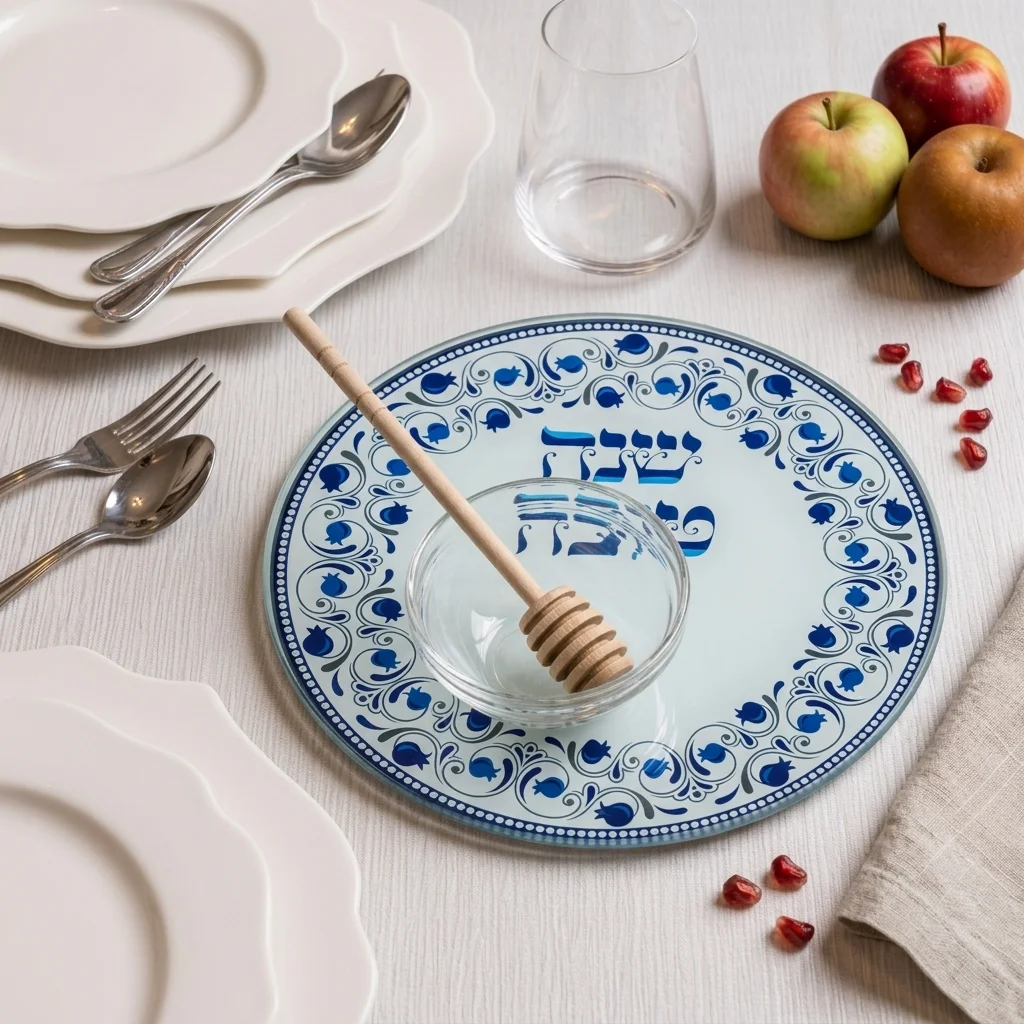 Reinforced Glass Set for Serving an Apple with Honey 19 cm