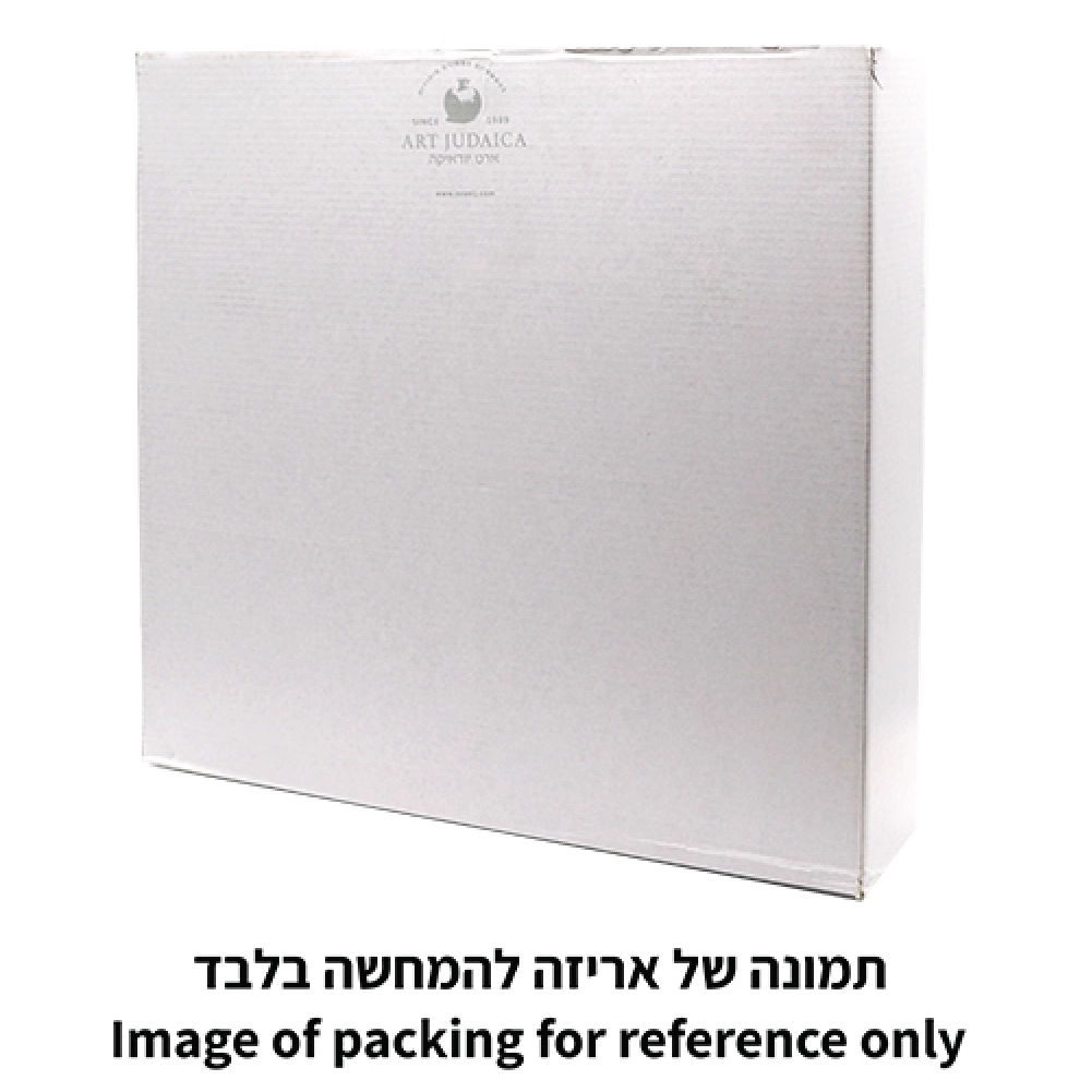 קערת זכוכית מהודרת לפסח עם פלקטה 40 ס״מ