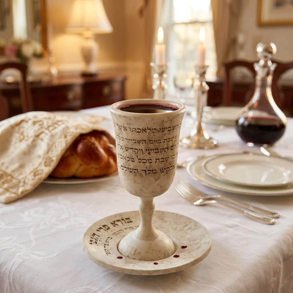 Polymer Kiddush Cup 15 cm with Saucer
