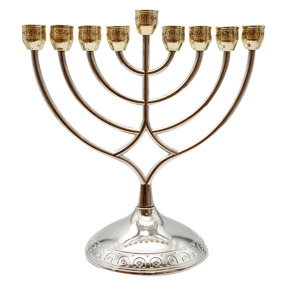 Metal Menorah 28 cm - Gold