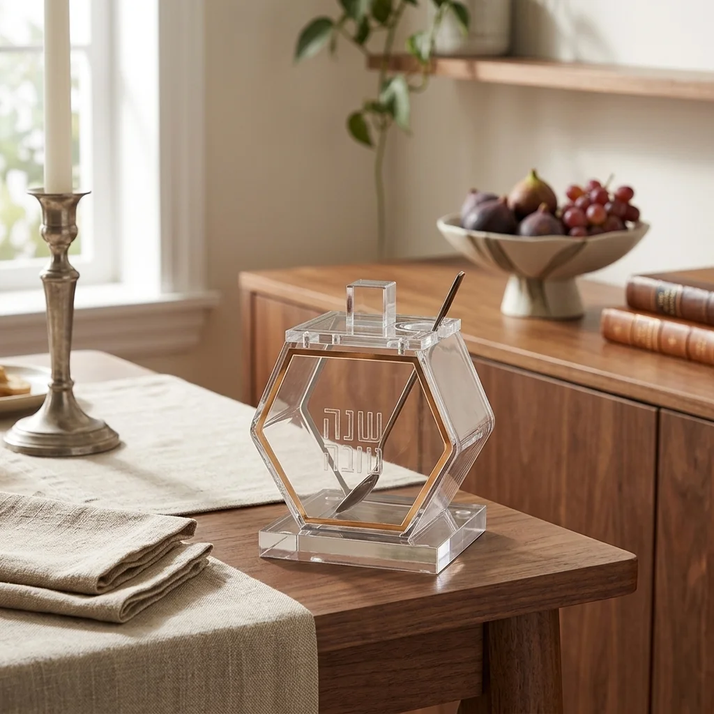 Acrilic Honey Dish, 13 cm - Silver