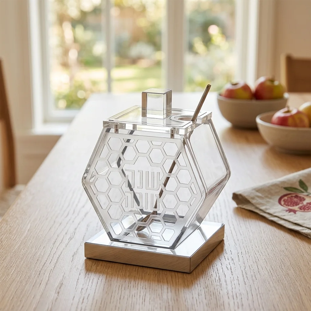 Acrilic Honey Dish, 13 cm - Silver