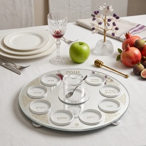 Rosh Hashanah Acrilic Round Plate 38 cm