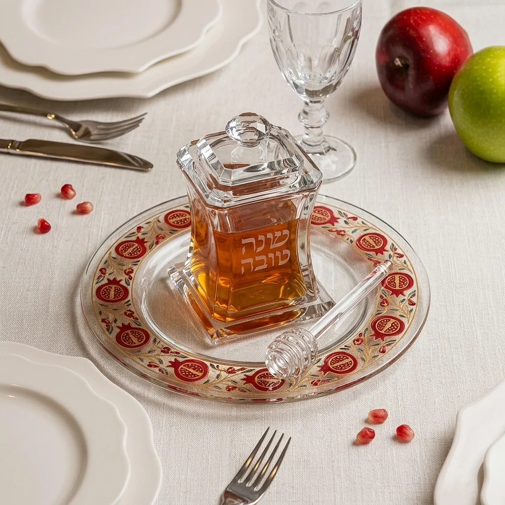 Elegant Crystal Honey Dish 11 cm