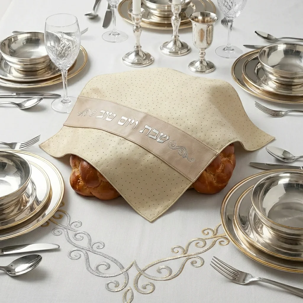 Leatherette Challah Cover 55*45cm - with Stones