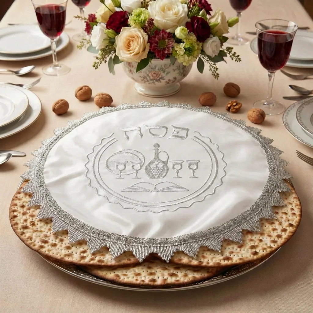 Satin Passover Cover 47 cm, with Embroidery Pvc Packaging