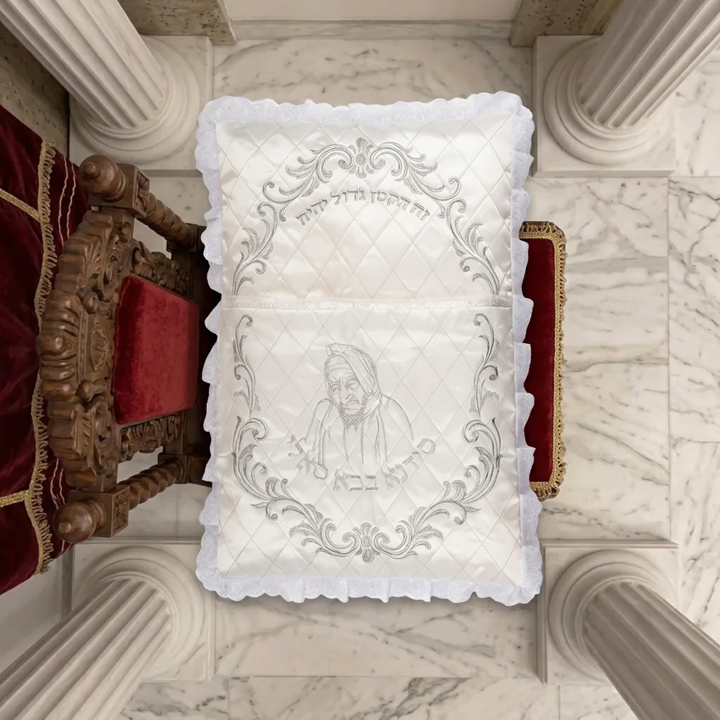 Elegant Satin Bris Pillow "Elijah's Chair" 73*53 cm - with Embroidery