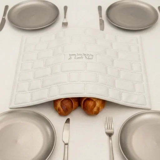 Leatherette Challah Cover 42x52 cm - White