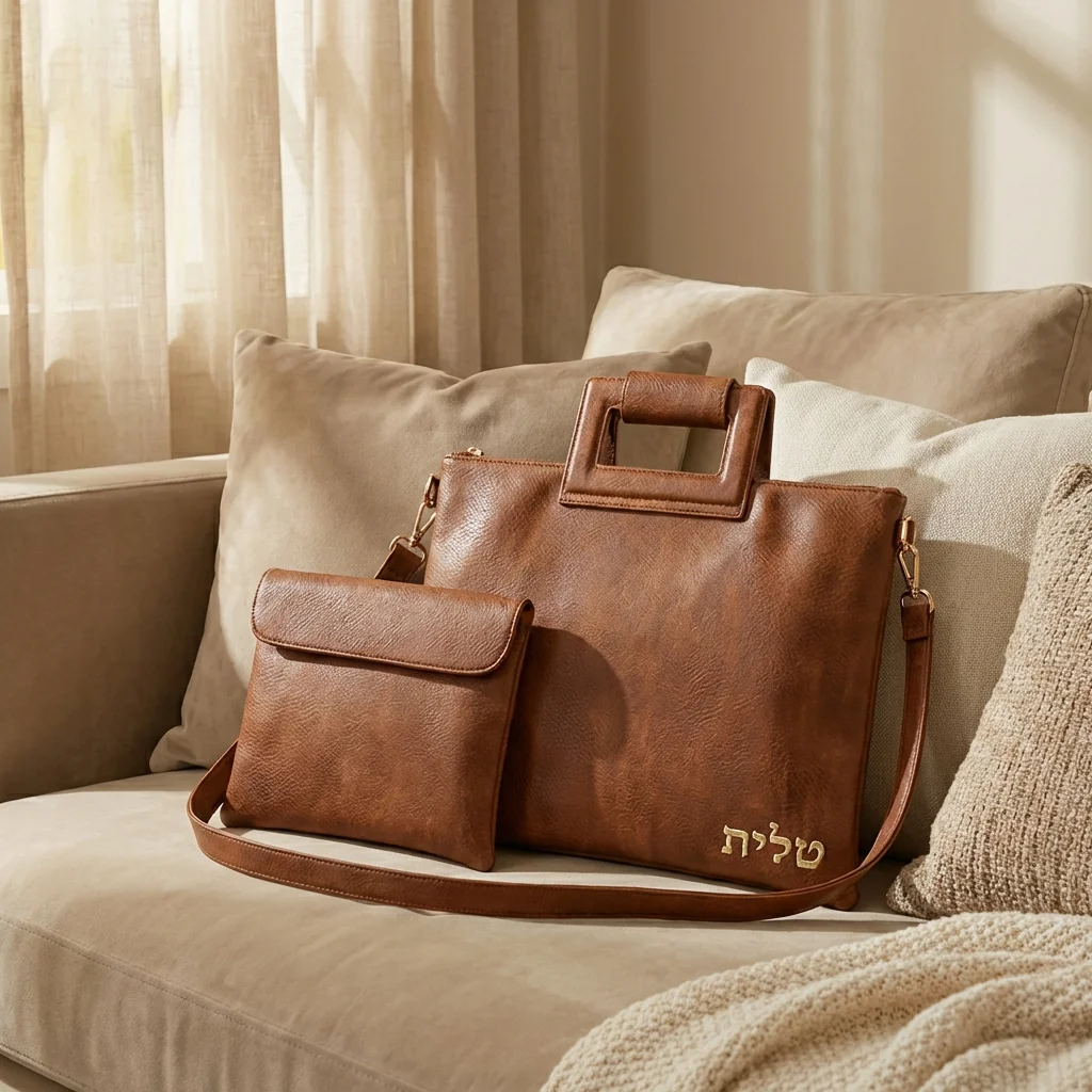 Leatherette Talit & Tefilin Set 38*31 cm - with Embroidery