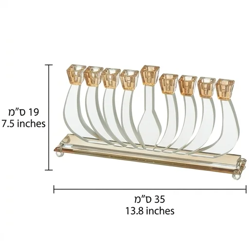 Elegant Crystal Menorah 16cm