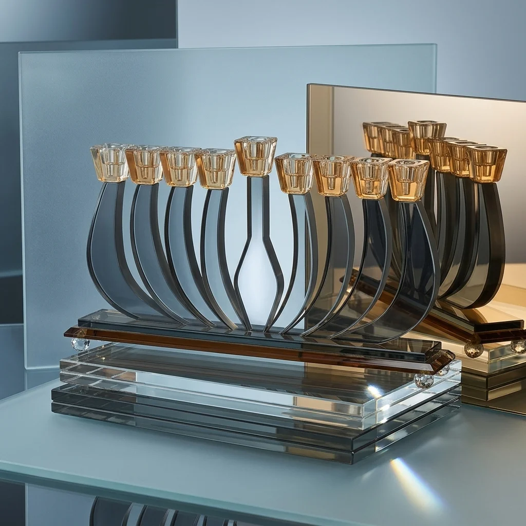 Crystal Elegant Menorah 16cm