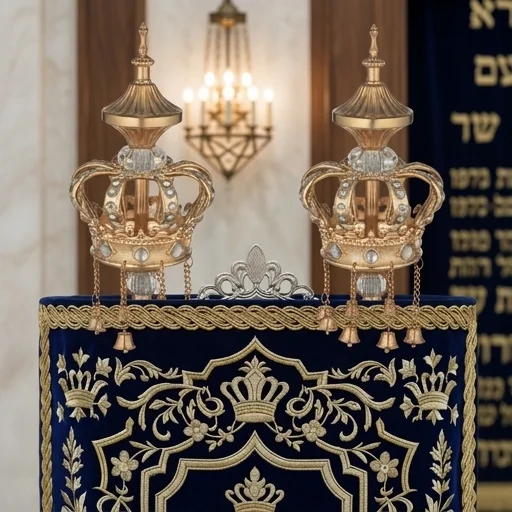 Pair of Rimonim for Torah 32 cm - Gold