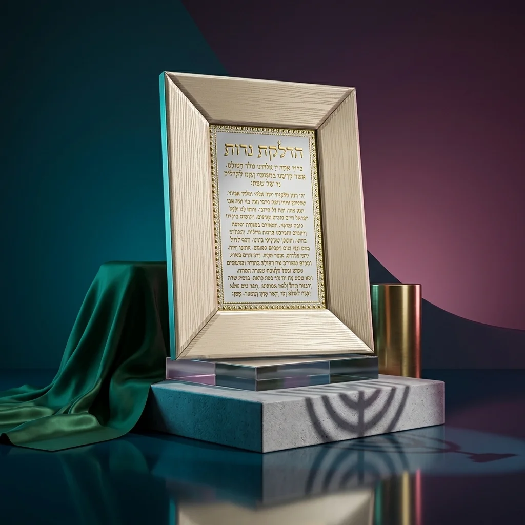 Glass Framed Brown Blessing 22*18 cm- Candle Lighting