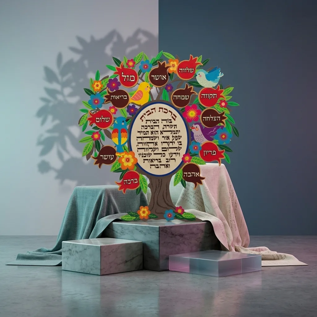 Tree of Blessings 30 cm- Hebrew Home Blessing