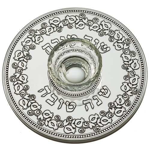 צלחת זכוכית לדבש עם פלקטה 19×23 ס״מ