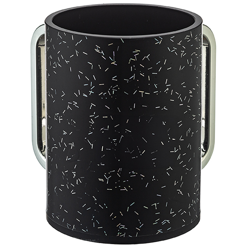 Lucite Clear Washing Cup 13 cm - Silver Sparkles