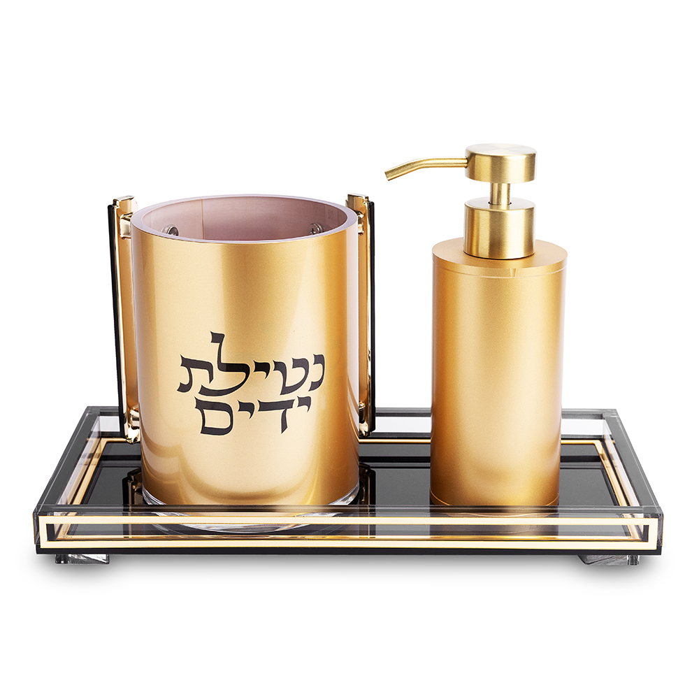 Acrilic Set of Washing Cup & Soap Dispenser & Tray